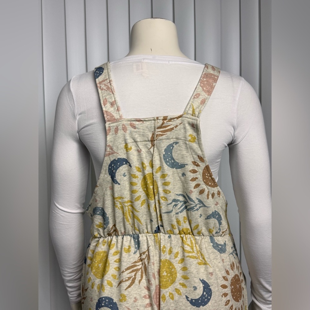 Yak & Yeti NWT Celestial Patchwork Wide Leg Overalls Boho Festival S/M, L/XL - Picture 4 of 10